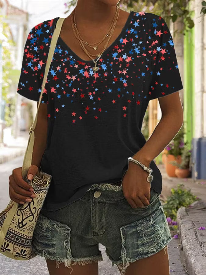 Women's Vintage Flag Print T-shirt