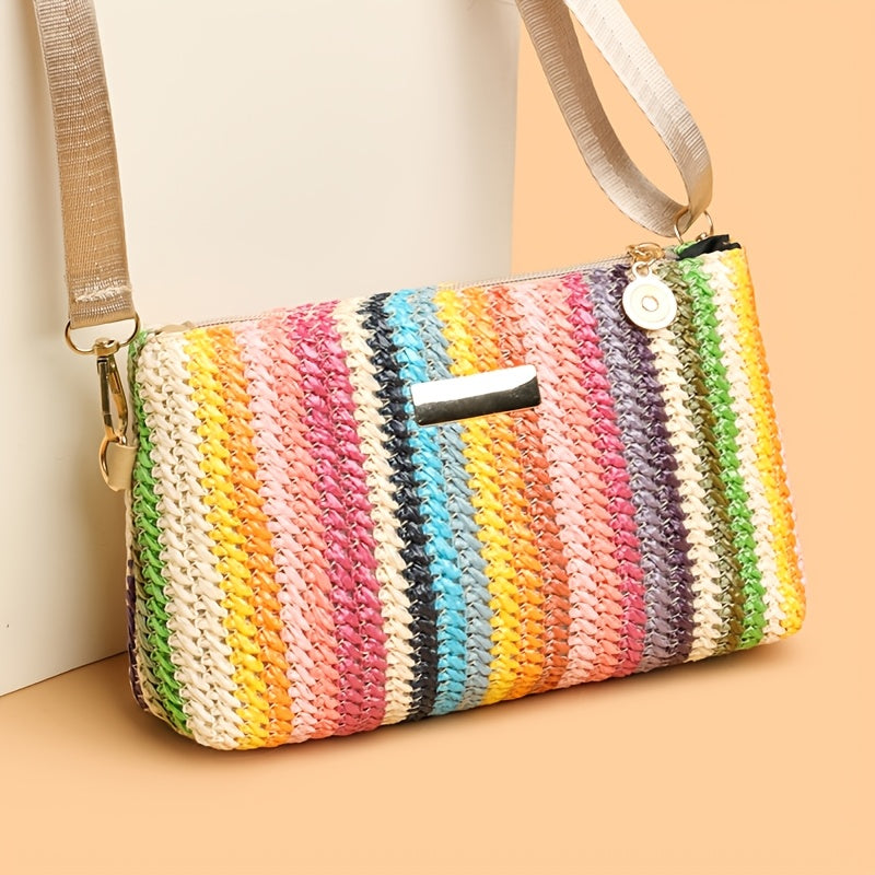 Signature Lily & Lune | Woven Crossbody Bag with Detachable Strap