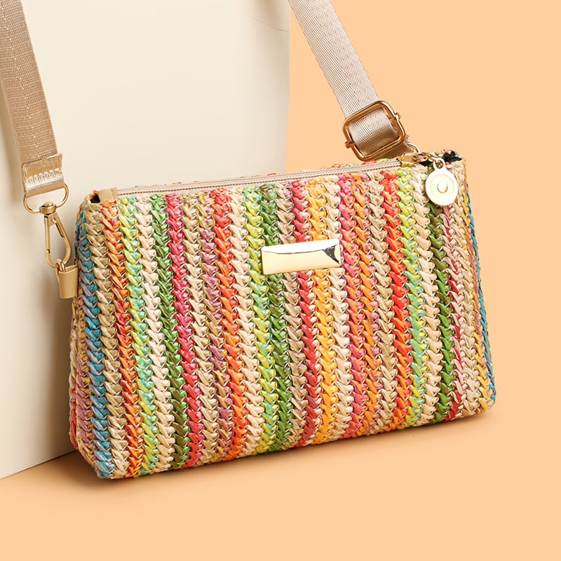Signature Lily & Lune | Woven Crossbody Bag with Detachable Strap