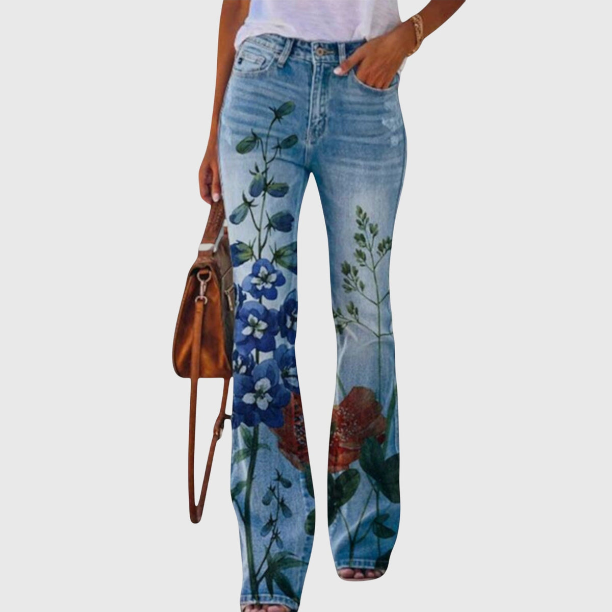 Isabelle | Blossom-Print Flared Pants