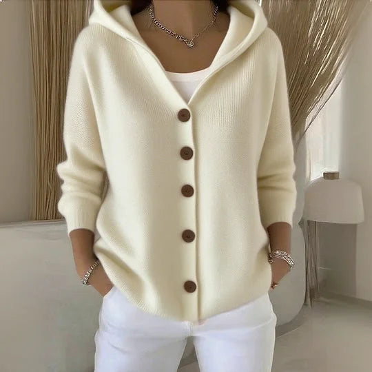Whitney™ | Elegant Hooded Long Sleeve Cardigan