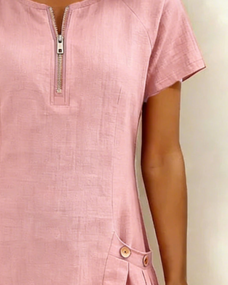 Cassiana™ | Cotton dress with zipper