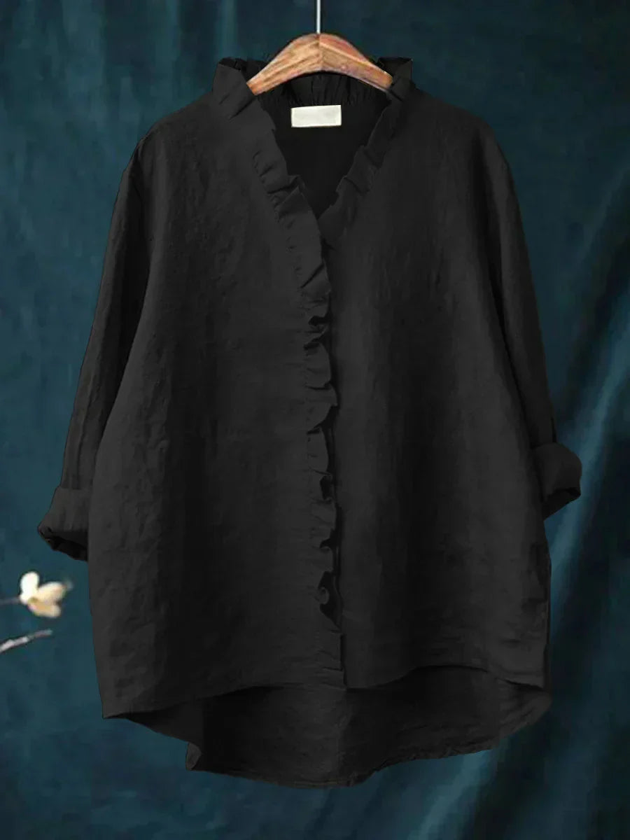 Brooklyn | Cotton & Linen Ruffle Shirt