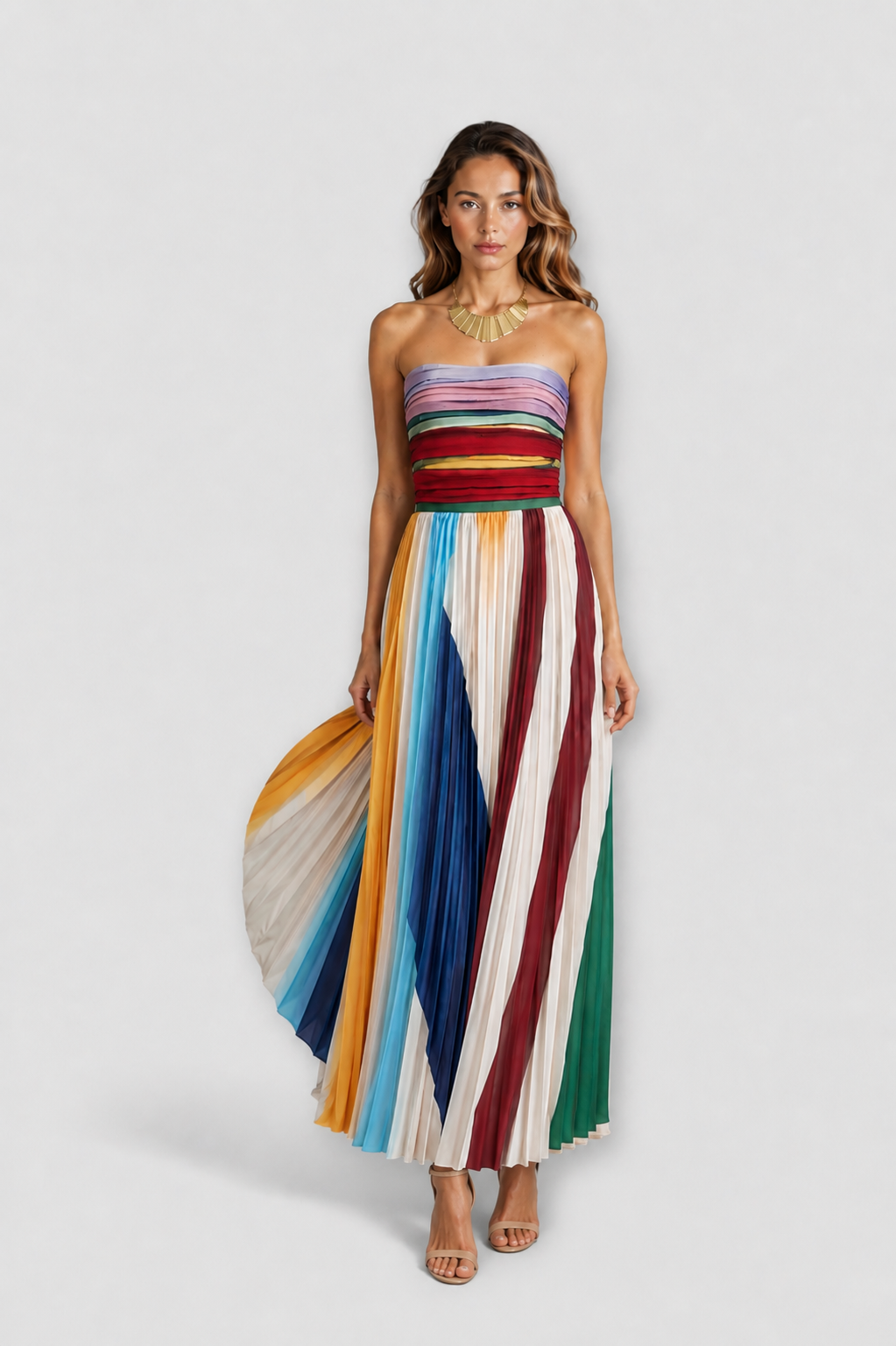 Ruby™ | Strapless Pleated Maxi Dress