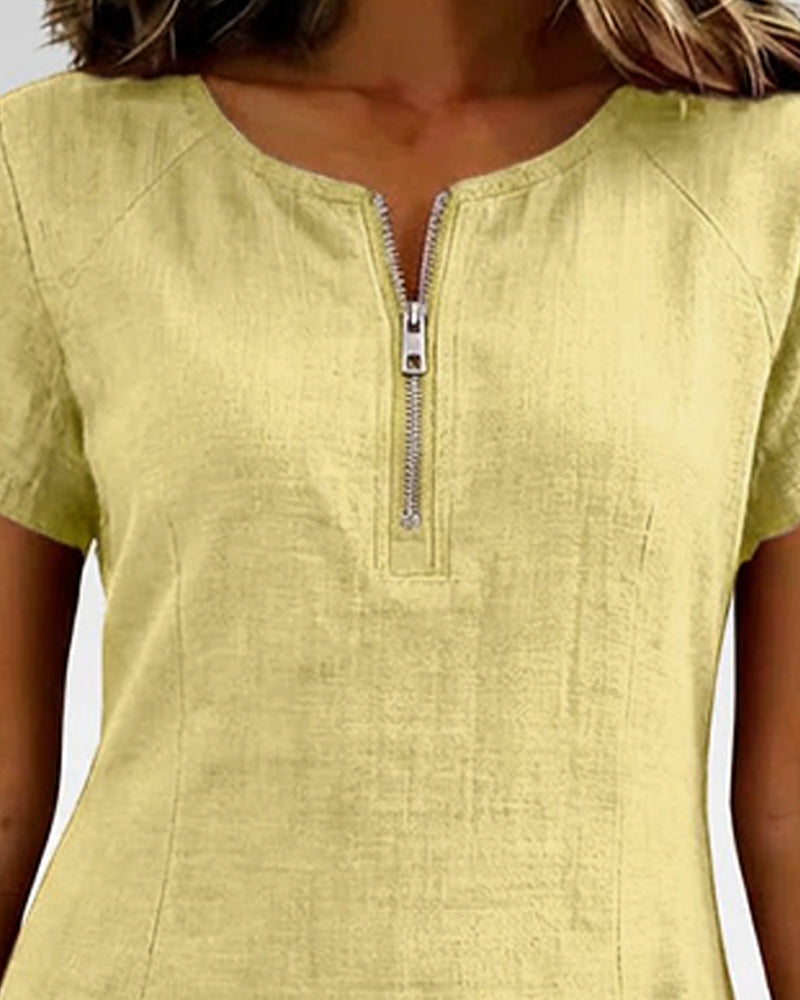 Cassiana™ | Cotton dress with zipper