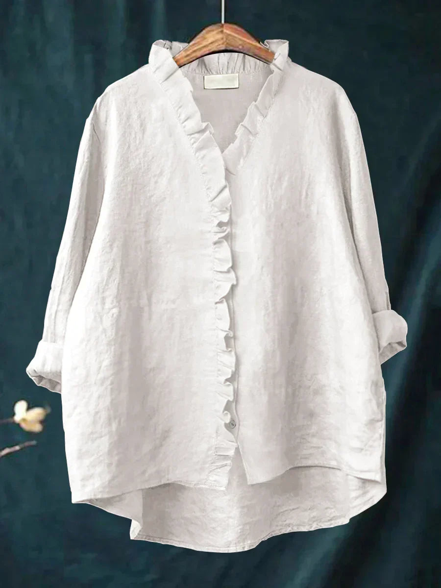 Brooklyn | Cotton & Linen Ruffle Shirt