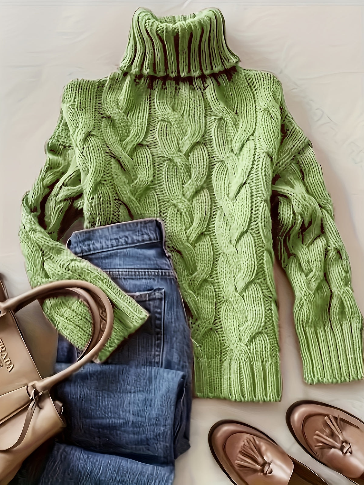 Ellie™ | Cozy Cable Knit Turtleneck Sweater