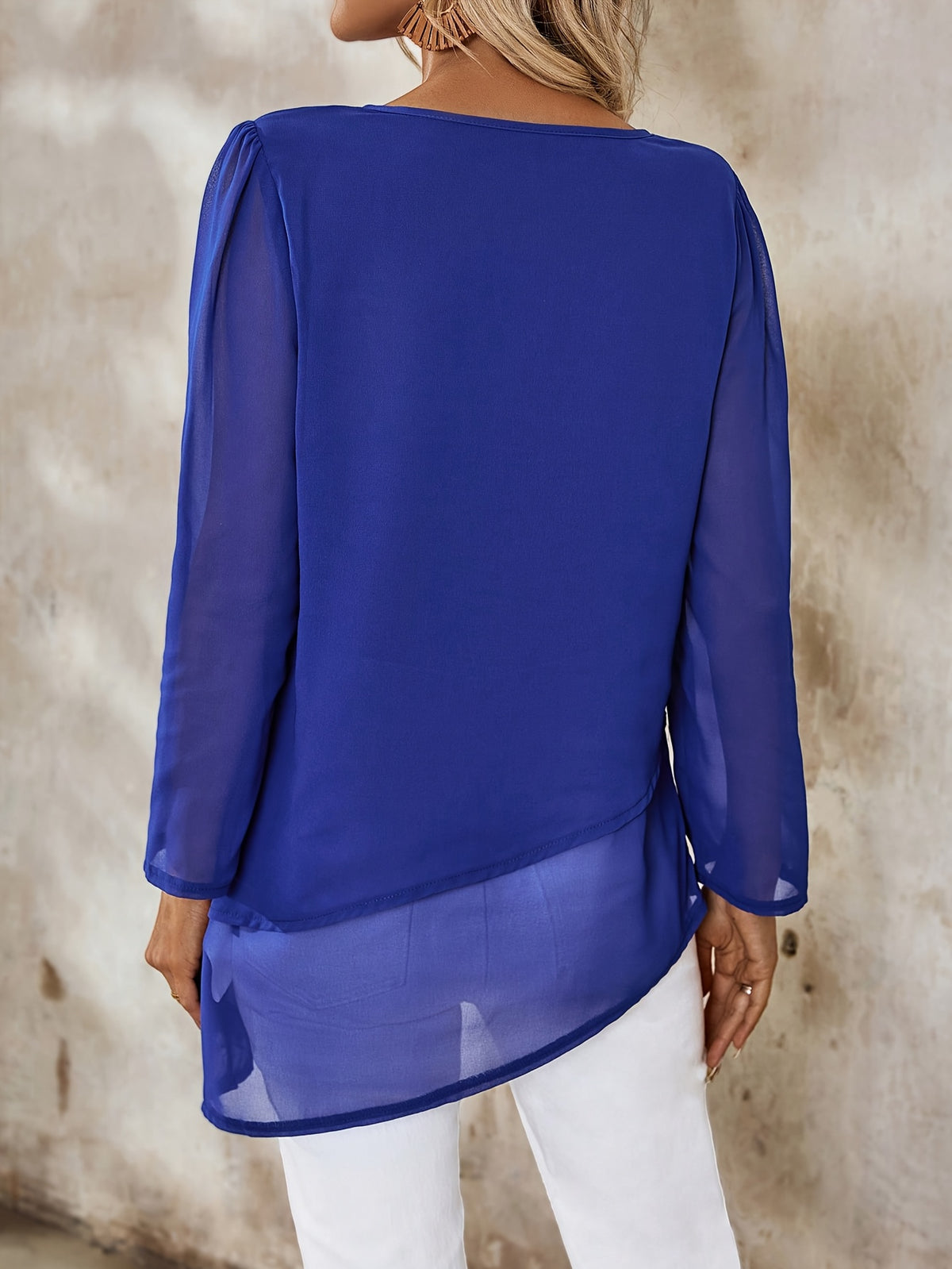 Judith™ | Elegant Double-Layer Irregular Hem Shirt