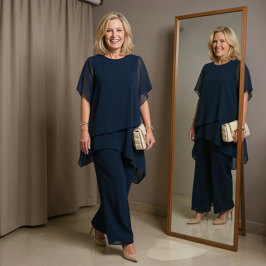 Sarah™ | Elegant Draped Hem 2-piece Set
