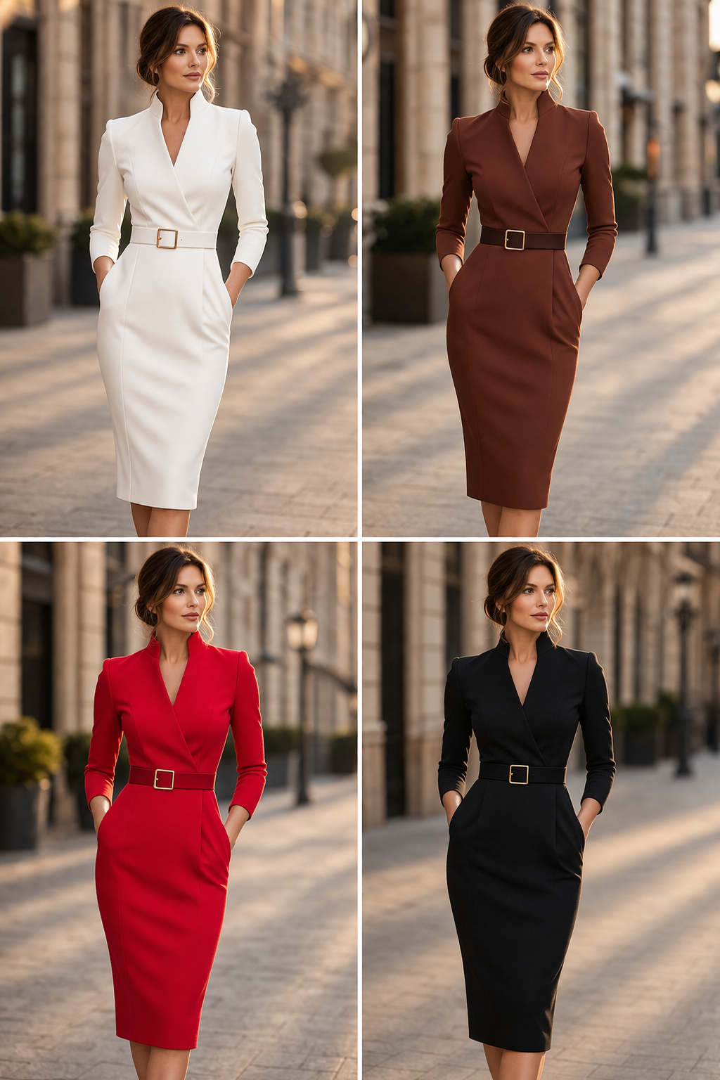 Faith™ | Belted Wrap Midi Dress