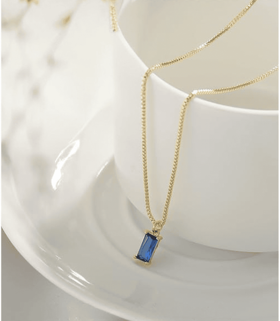 Minimalist Sapphire Pendant Necklace