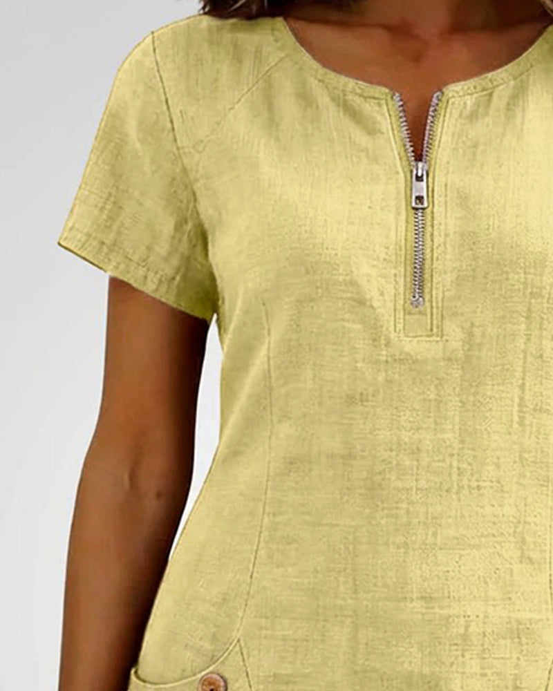 Cassiana™ | Cotton dress with zipper