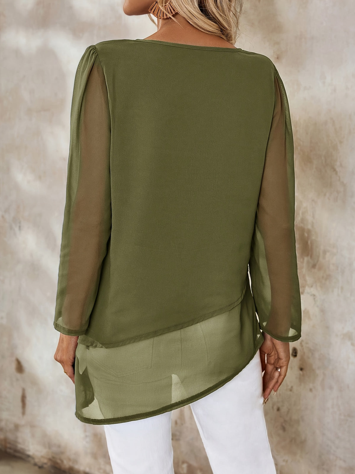 Judith™ | Elegant Double-Layer Irregular Hem Shirt