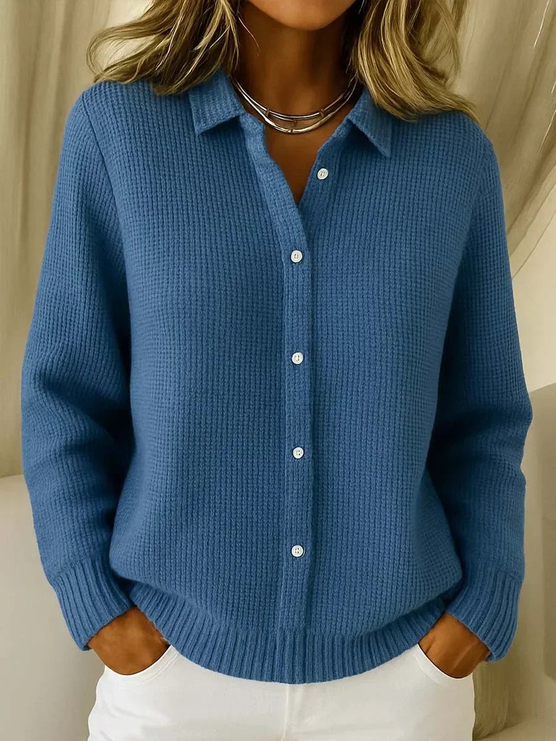 Alana | Textured Knit Button Cardigan