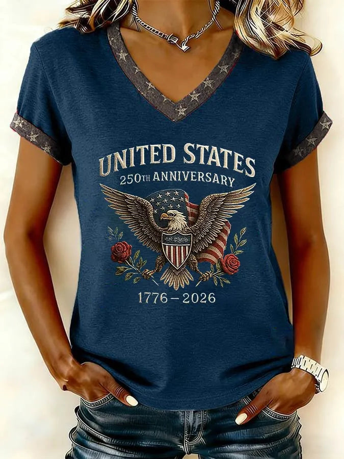 Women's Vintage America 250th Anniversary Print T-Shirt