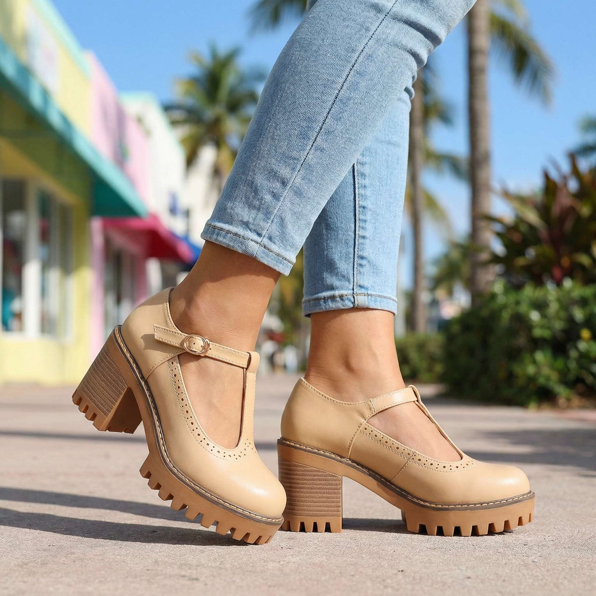Jasmine | T-Strap Mary Jane Heels