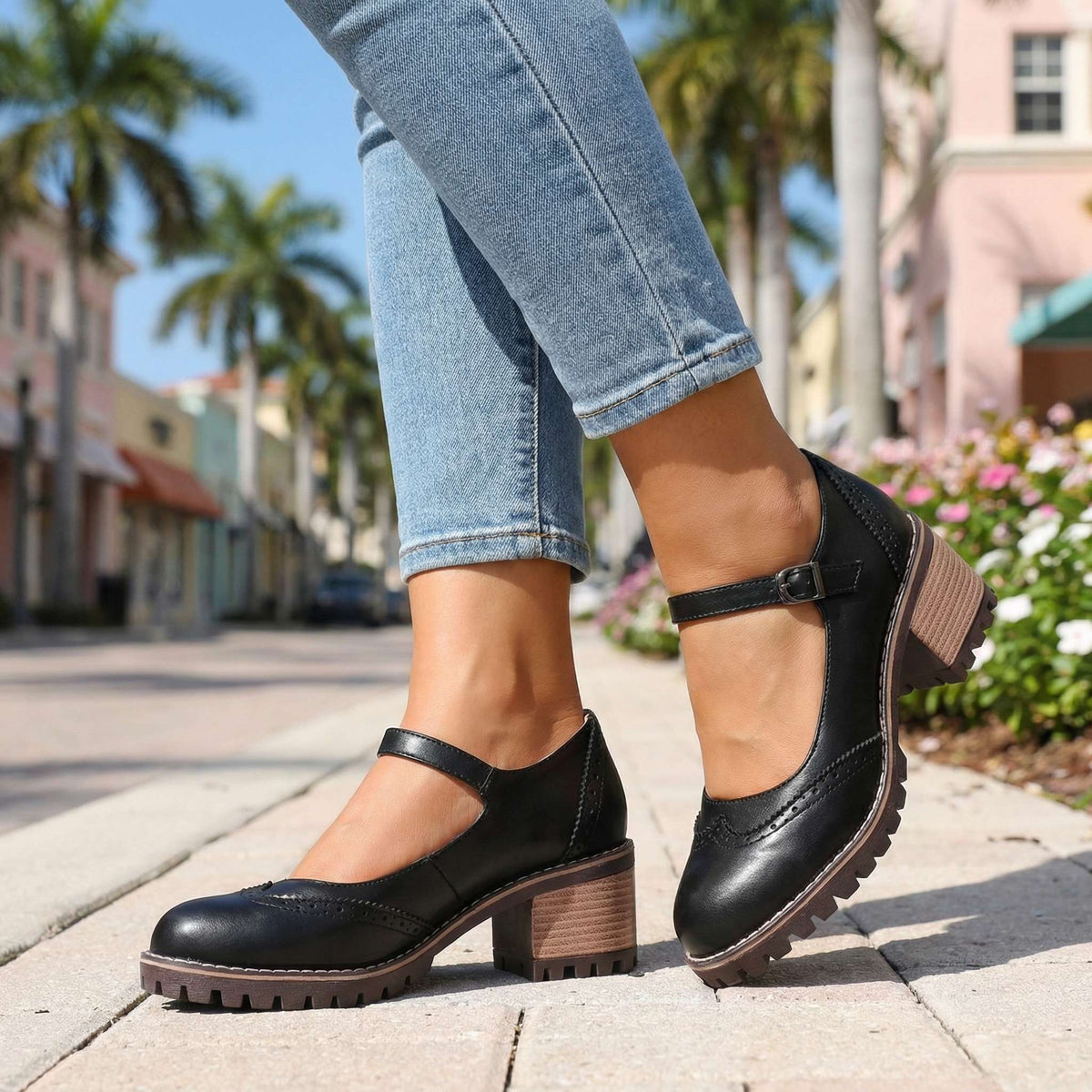 Amelia | T-Strap Mary Jane Heels