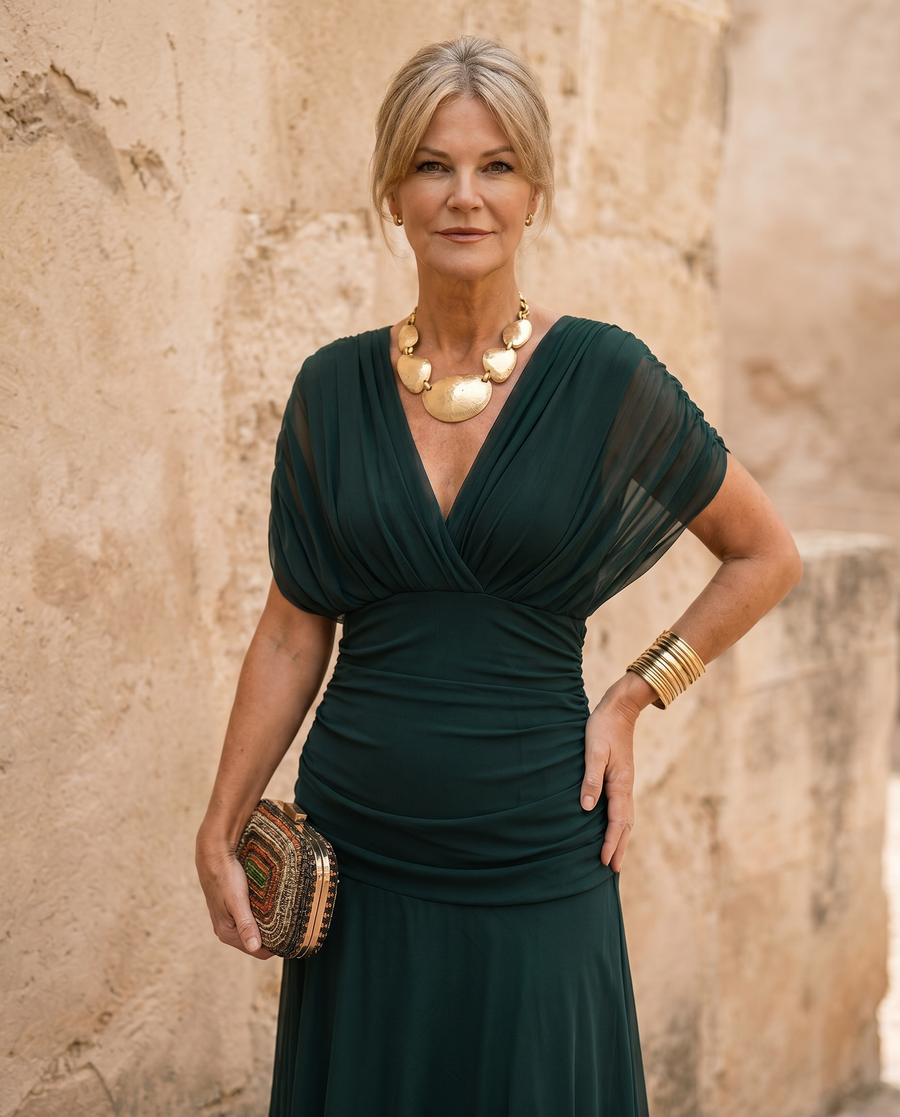 Elegant maxi dress for party with sweetheart neckline