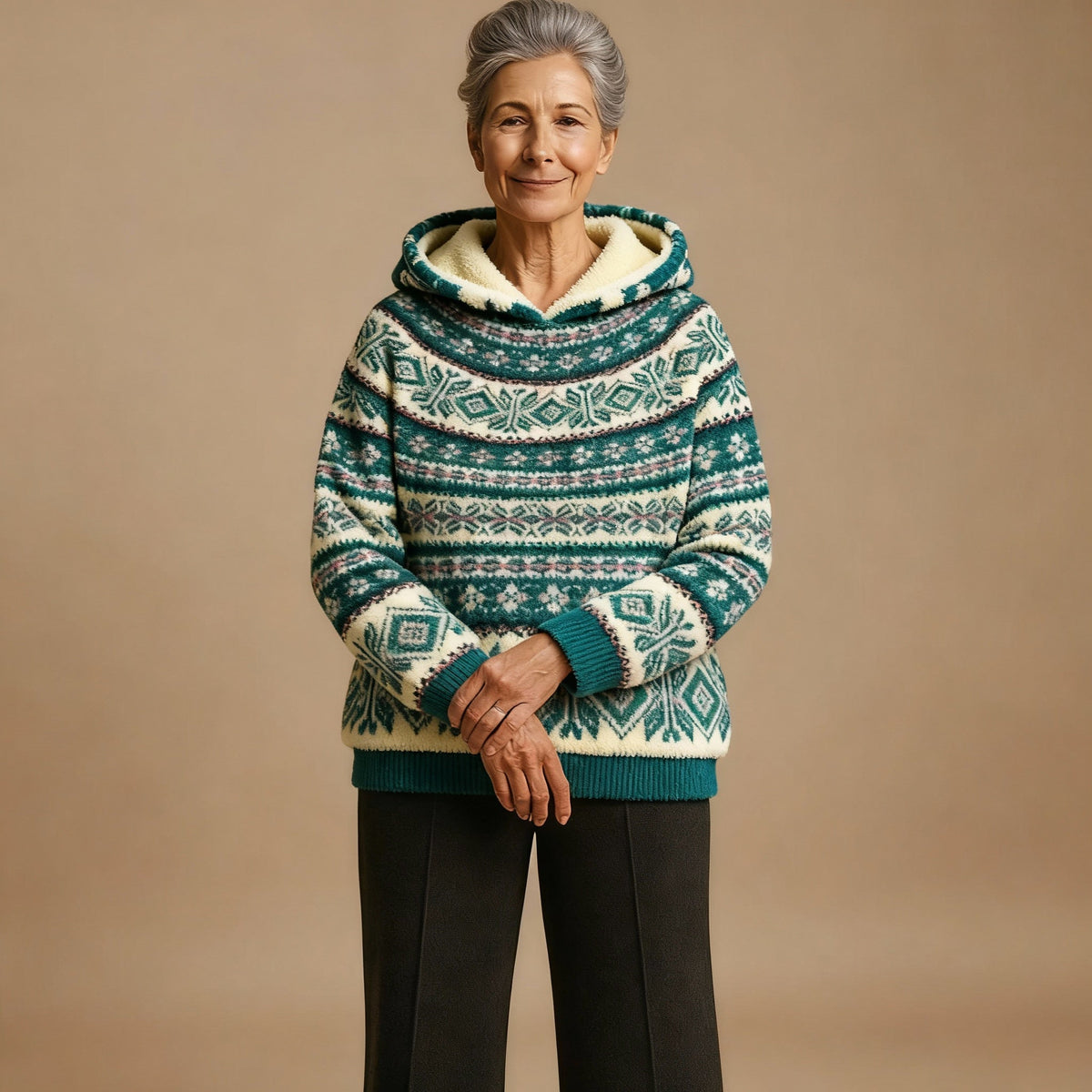 Katarina | Nordic Patterned Hoodie
