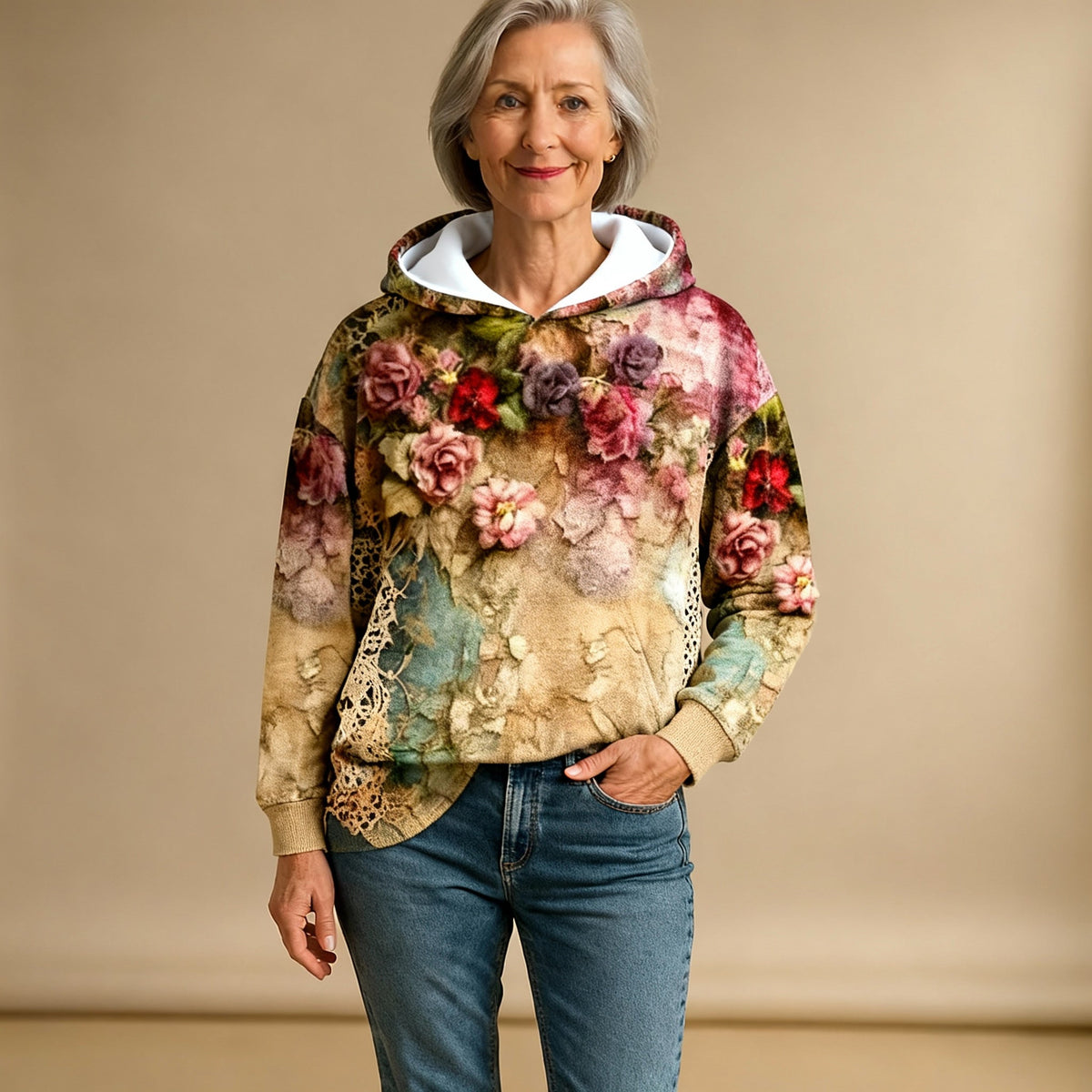 Poppy | Relaxed Floral Hoodie