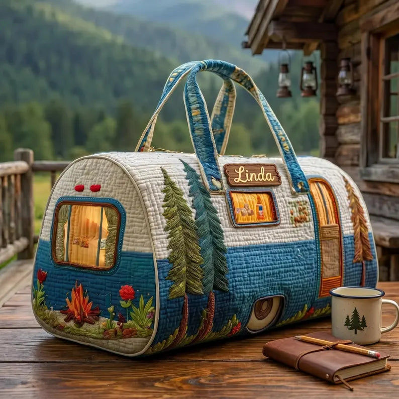 Forest Camper Personalized Quilted Duffle Bag