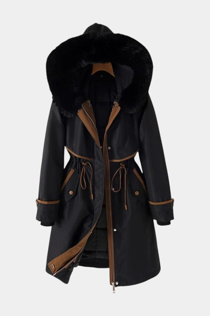 Yolande | Long Belted Hooded Parka