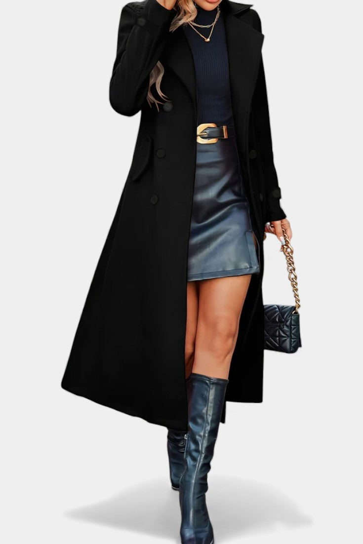 Genevra | Tailored Double-Breasted Long Coat