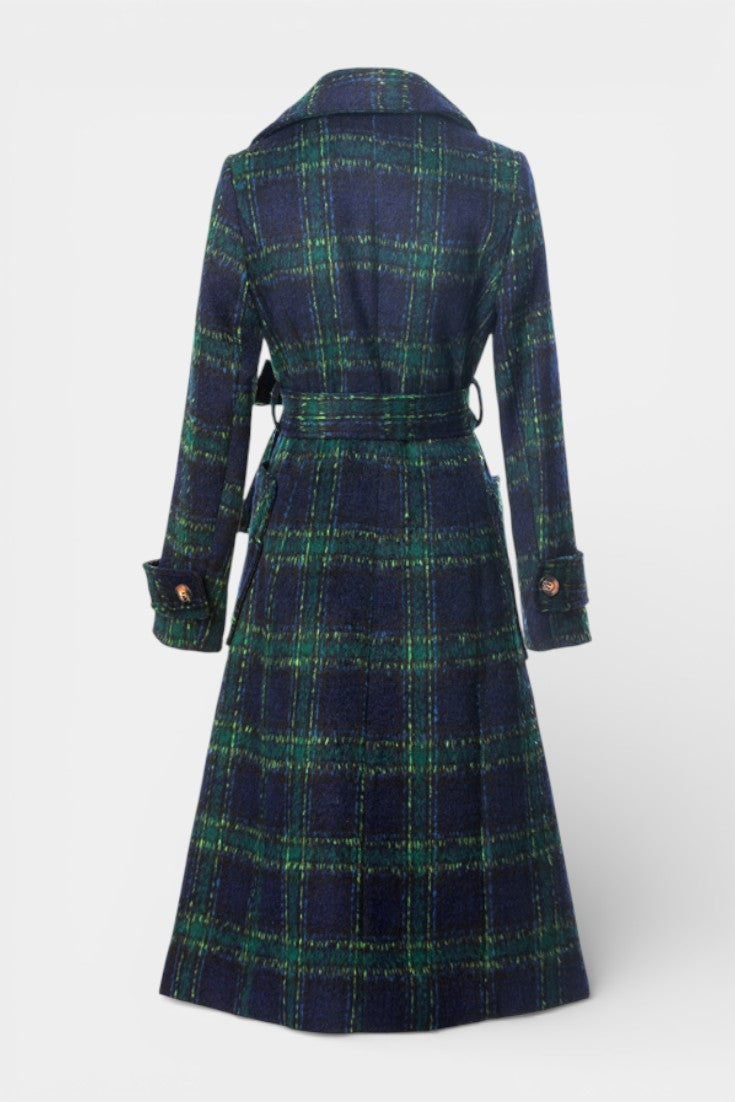 Guinevere | Tailored Long Check Coat