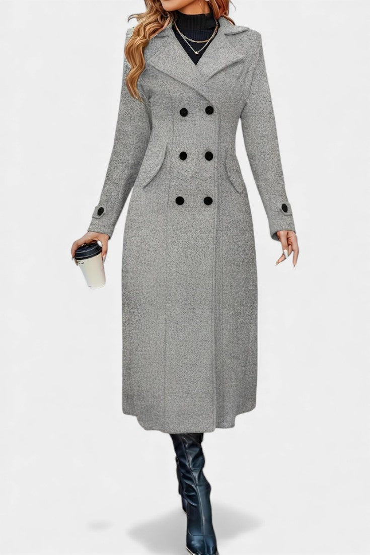 Genevra | Tailored Double-Breasted Long Coat
