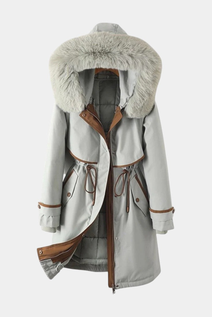 Yolande | Long Belted Hooded Parka