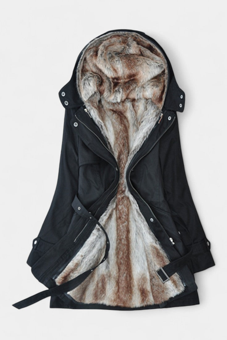 Rosalind | Belted Hooded Long Parka