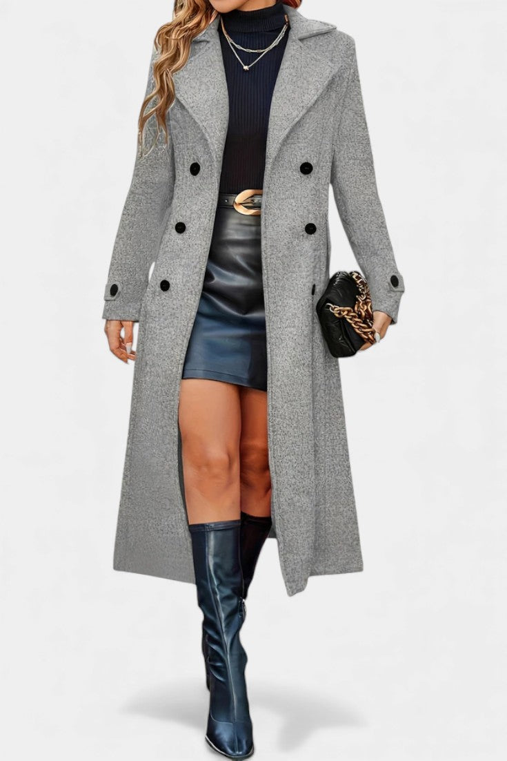 Genevra | Tailored Double-Breasted Long Coat