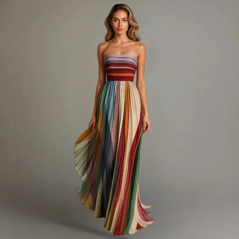 Ruby™ | Strapless Pleated Maxi Dress