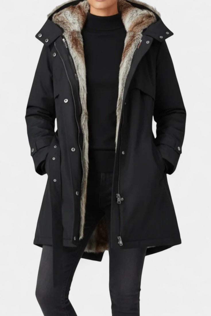 Rosalind | Belted Hooded Long Parka