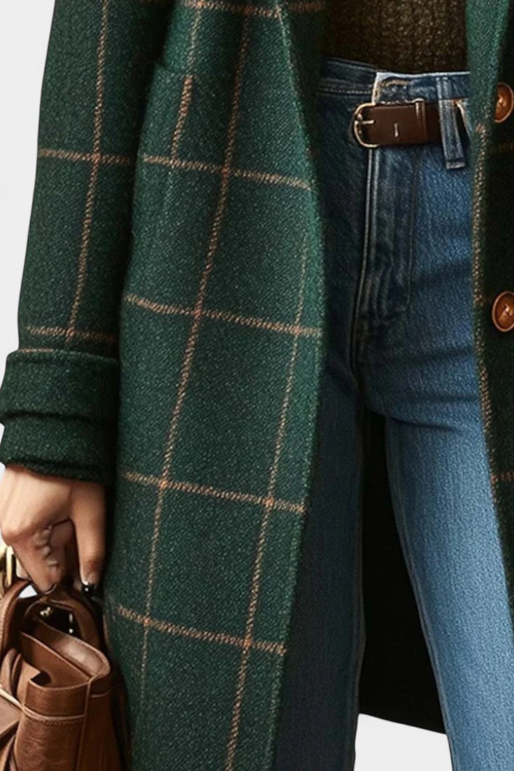 Eleanora | Tailored Windowpane Check Coat