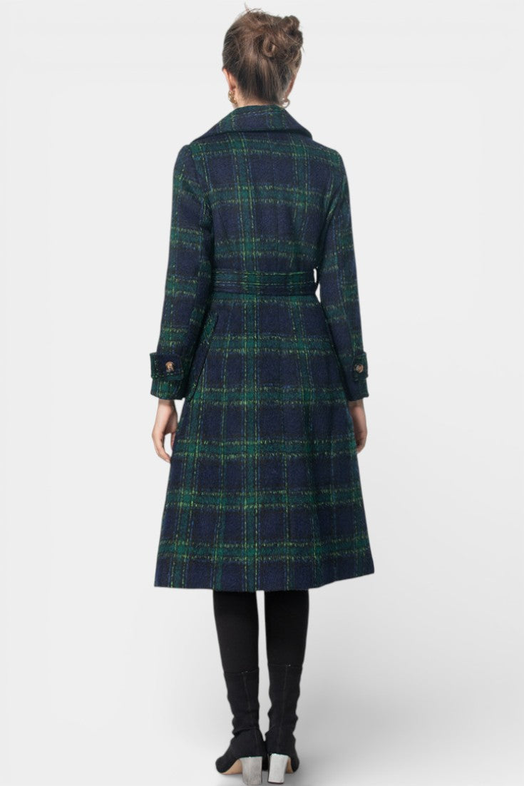 Guinevere | Tailored Long Check Coat