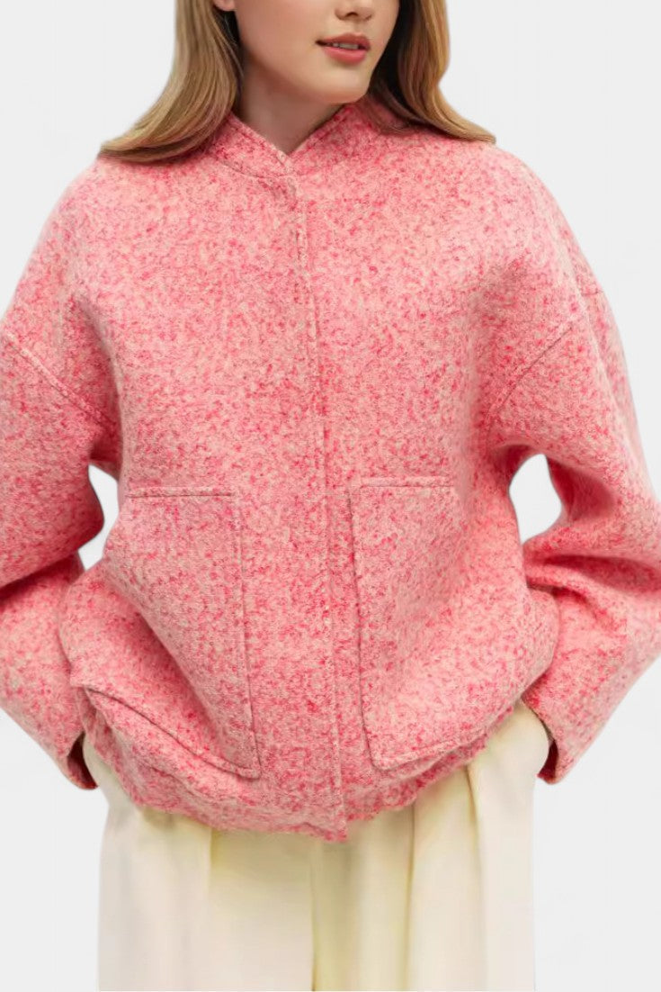 Adele | Soft Textured Bomber Jacket