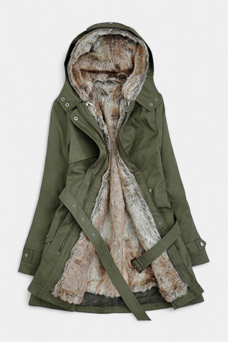 Rosalind | Belted Hooded Long Parka