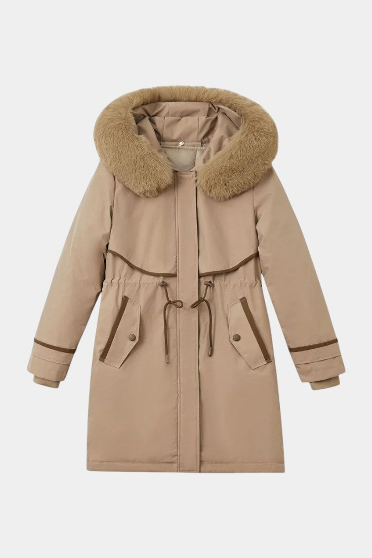 Yolande | Long Belted Hooded Parka