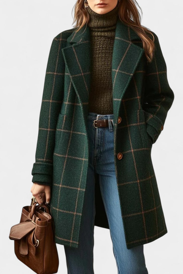 Eleanora | Tailored Windowpane Check Coat