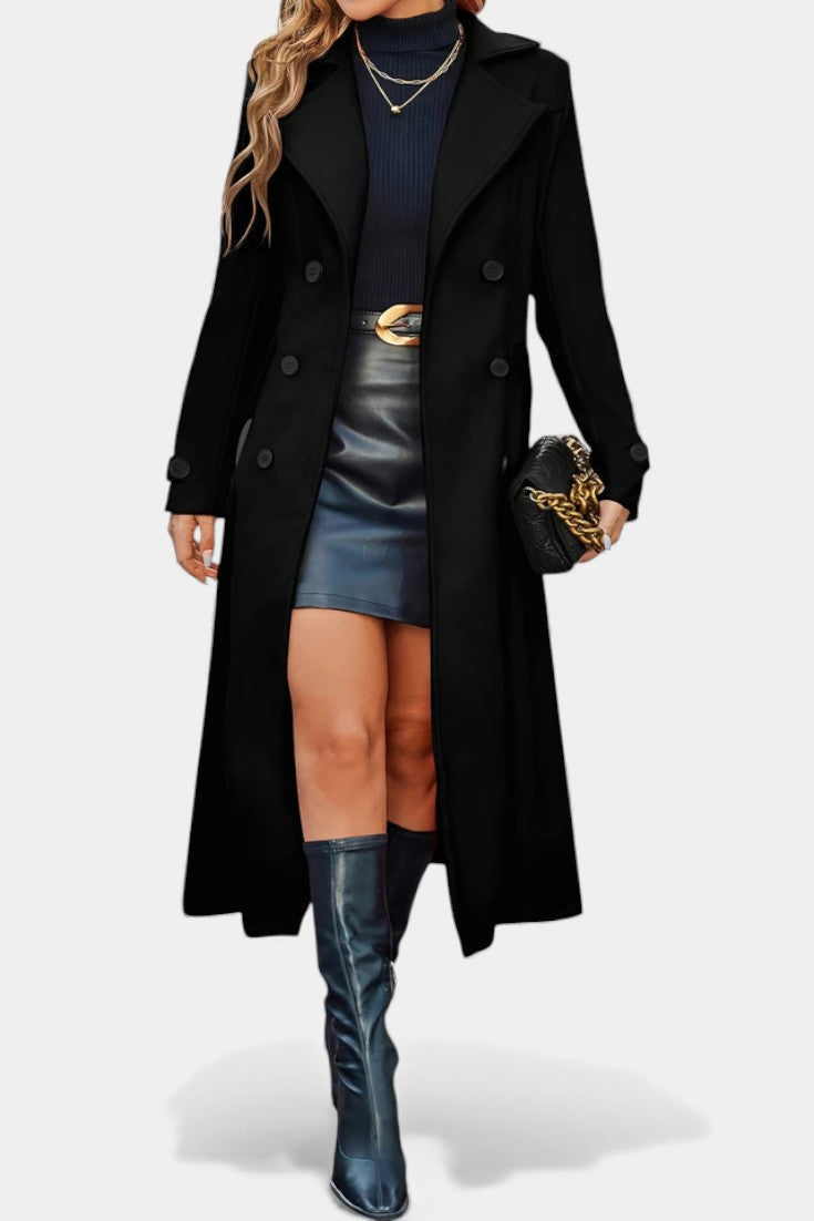 Genevra | Tailored Double-Breasted Long Coat