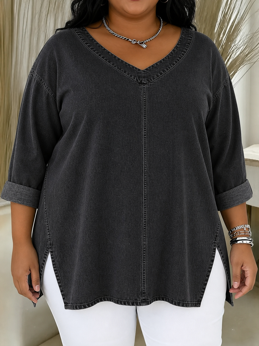 Lucy | Stylish Denim Top