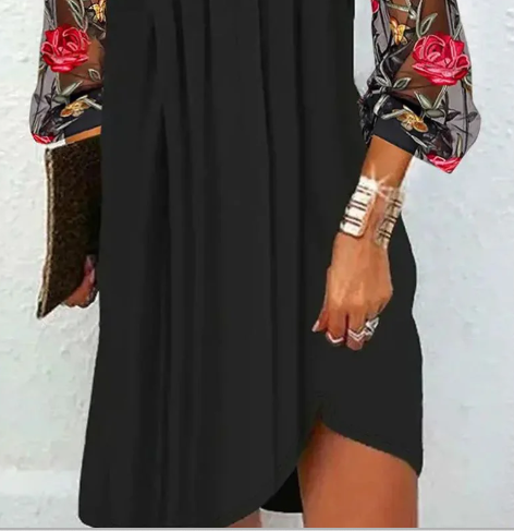 Camille | Elegant Dress with Floral Sleeves