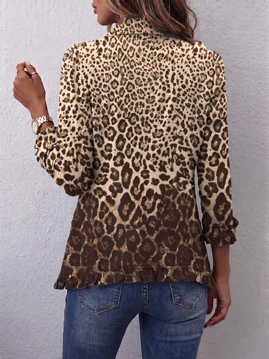 Lennon | Leopard Jacket with Ruffles