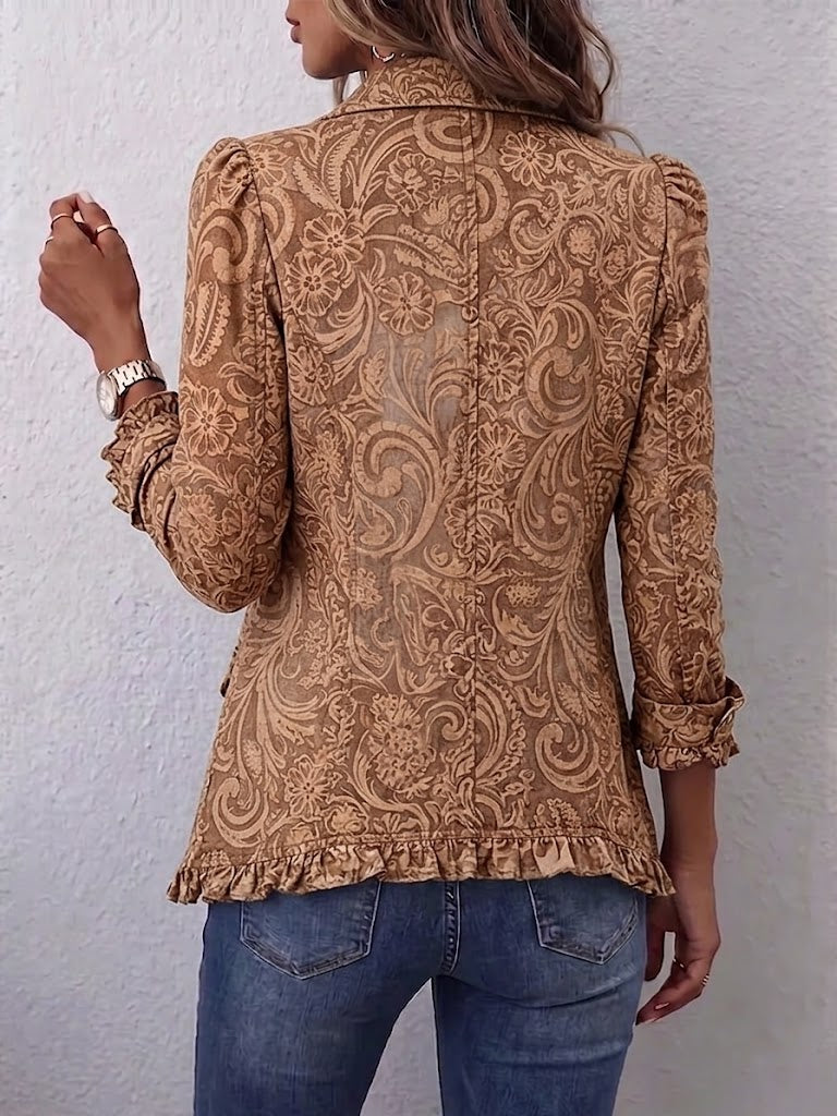 Nadia | Vintage Floral Ruffled Jacket