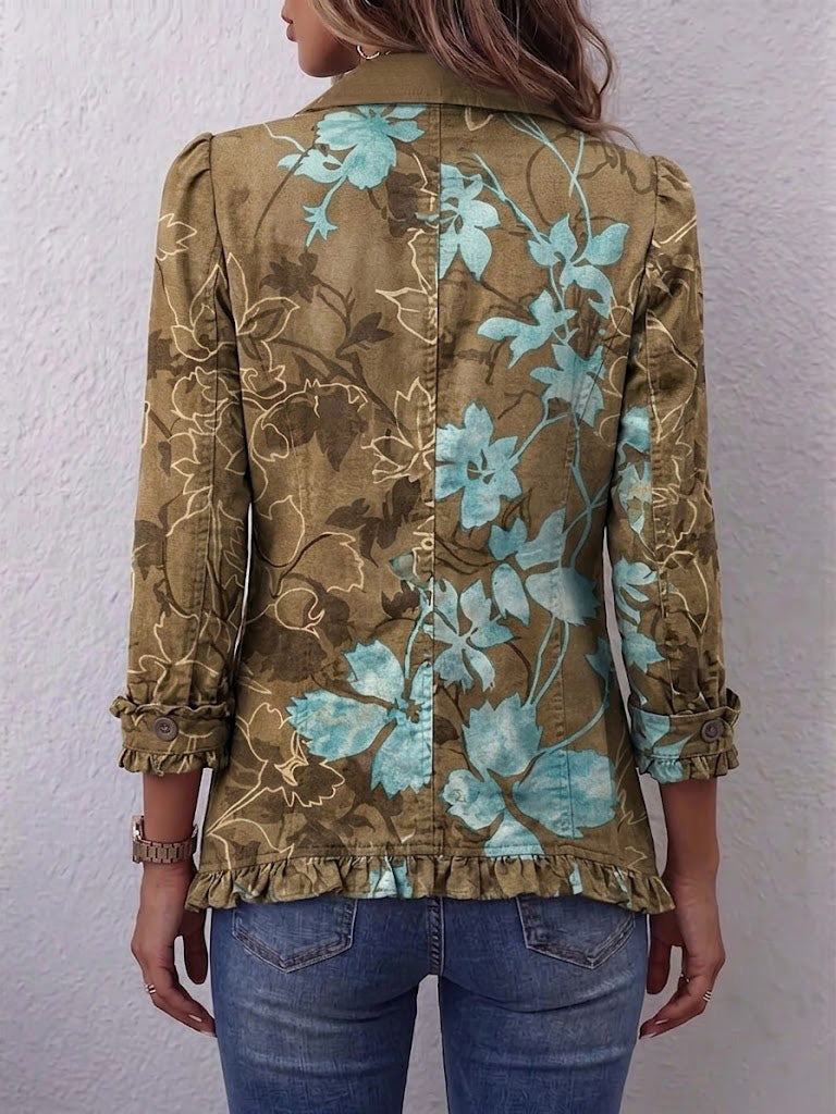Kara | Gradient Floral Ruffled Jacket