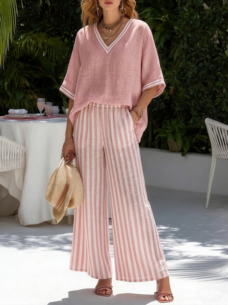 Sadie™ | Relaxed striped casual summer set