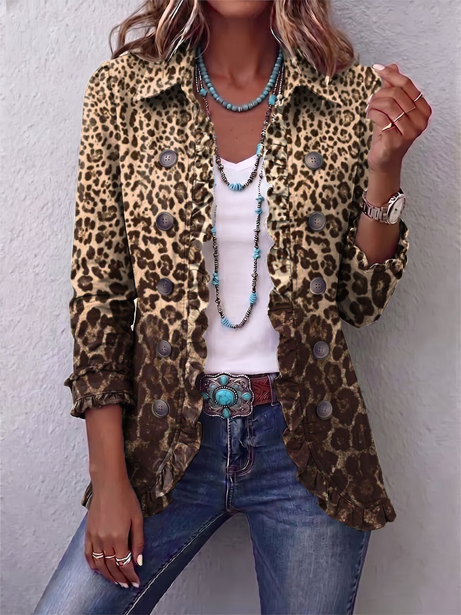 Yasmine | Leopard Jacket with Ruffles