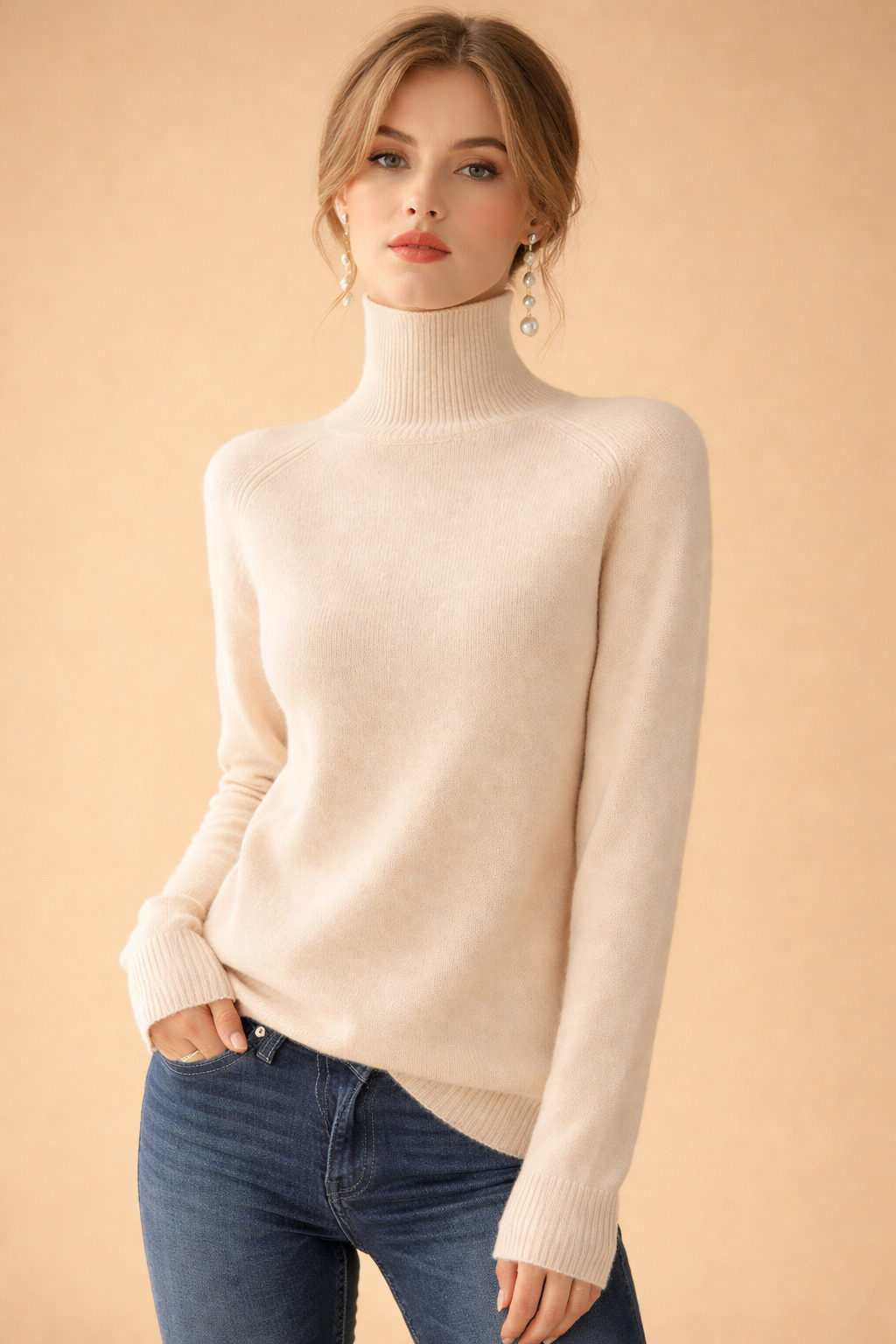 Hazel | Women Fine Knit Turtleneck Sweater