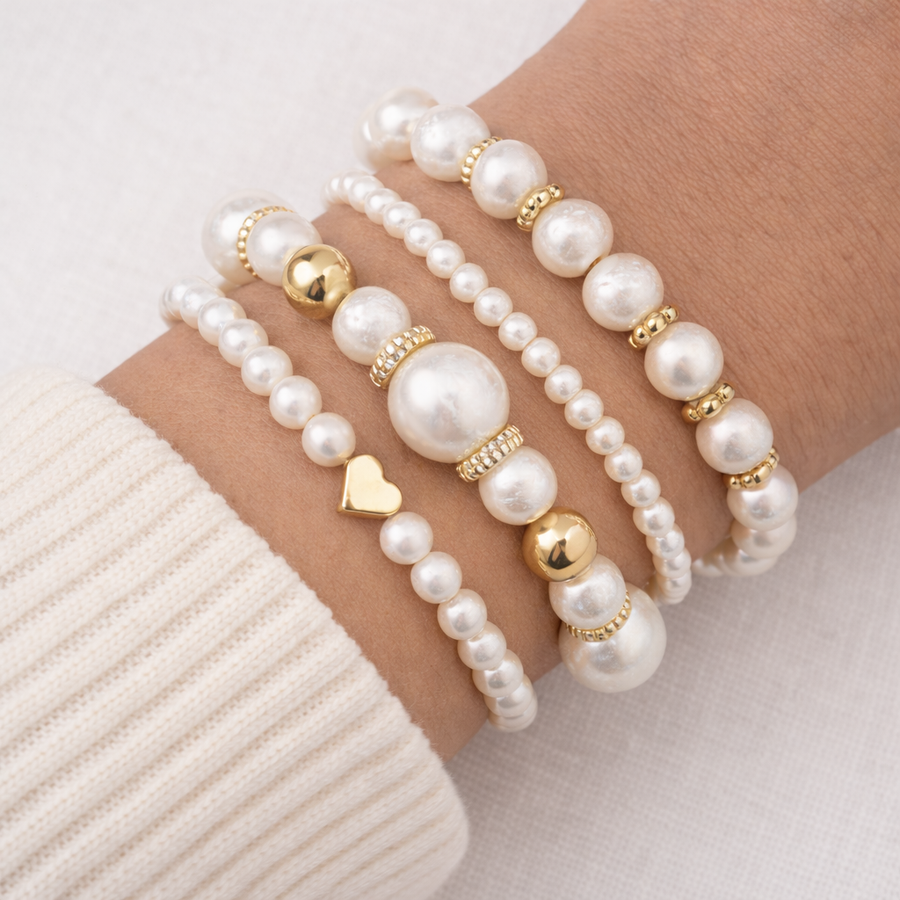 Exquisite Pearl Bracelet Set